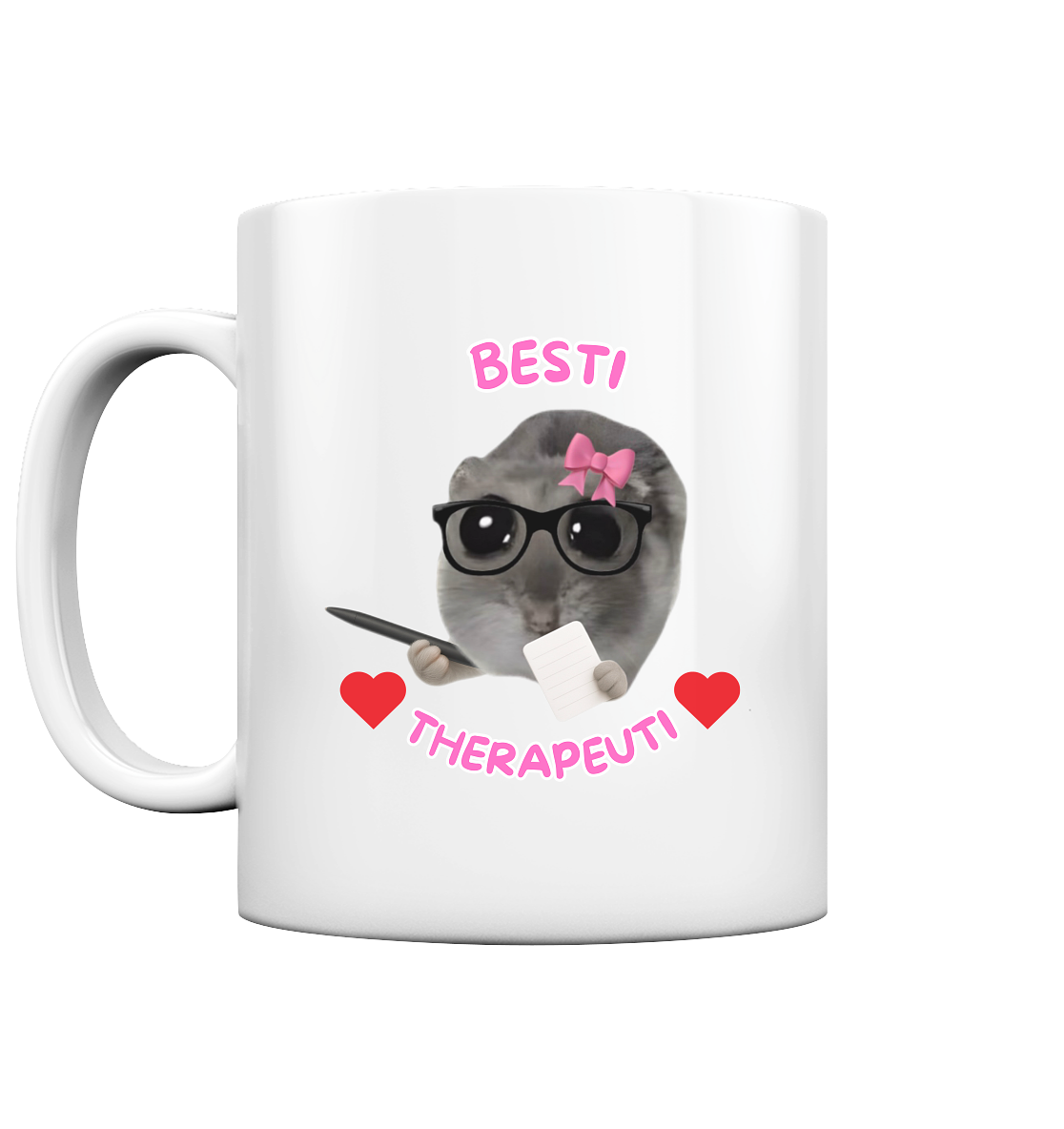 Besti Therapeuti mit Schleife und Notizblock - Tasse glossy