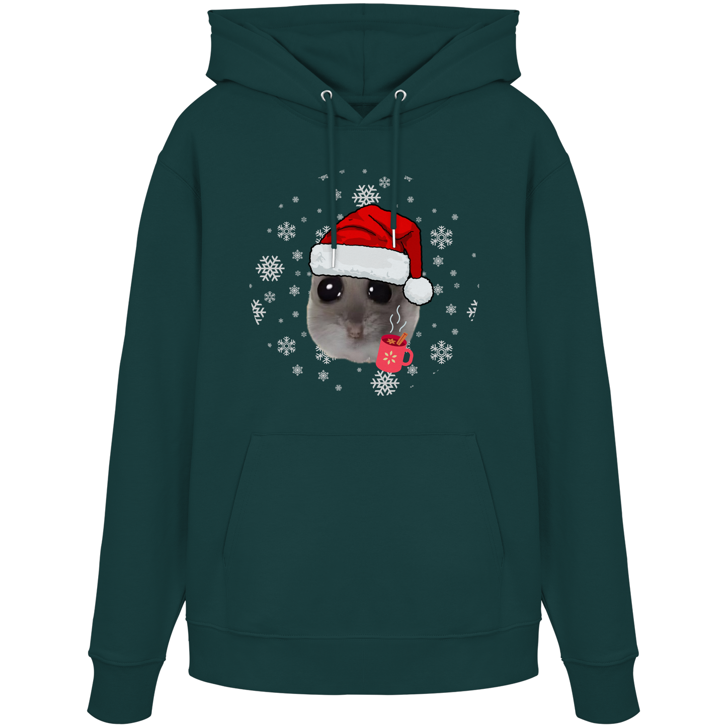 Weihnachts-Hamsti mit Schneeflocken - Organic Hoodie