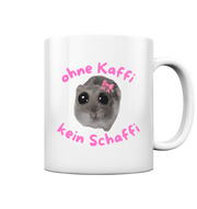 ohne Kaffi kein Schaffi mit Schleife - Tasse glossy