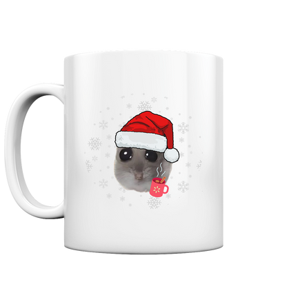 Weihnachts-Hamsti mit Schneeflocken - Tasse glossy