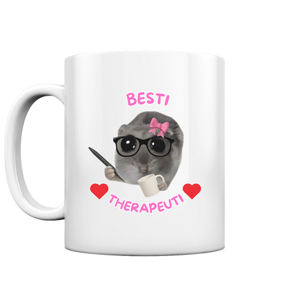 Besti Therapeuti mit Schleife und Tasse - Tasse glossy