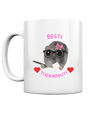 Besti Therapeuti mit Schleife und Notizblock - Tasse glossy