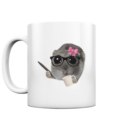 Therapeuti Hamsti mit Tasse und Schleife - Tasse glossy