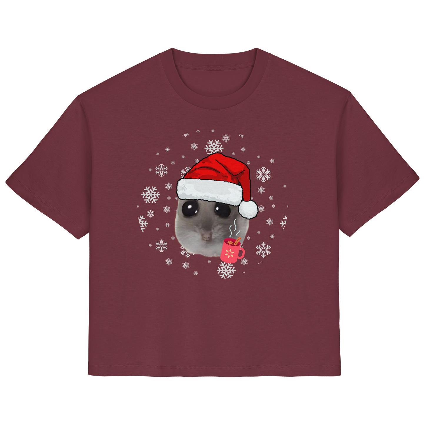 Weihnachts-Hamsti mit Schneeflocken - Ladies Organic Shirt