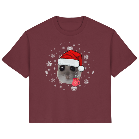 Weihnachts-Hamsti mit Schneeflocken - Ladies Organic Shirt