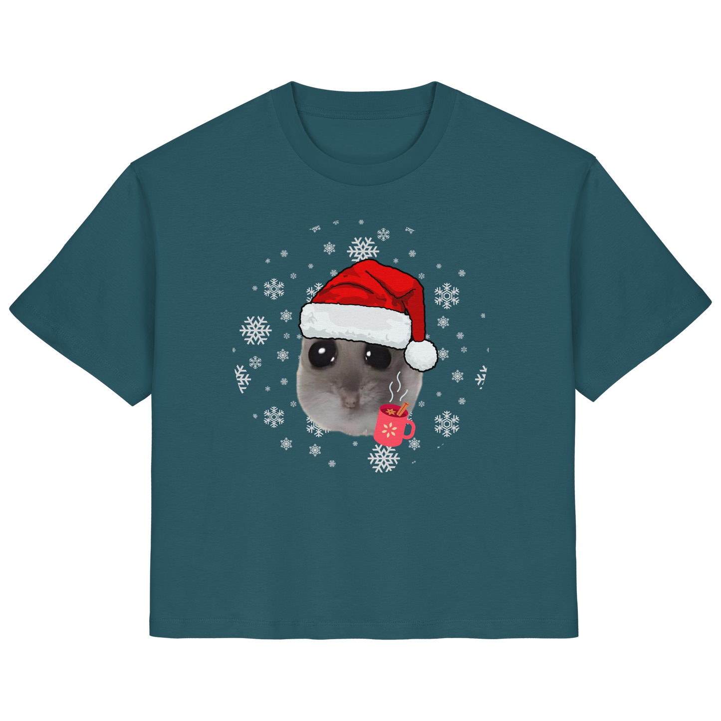 Weihnachts-Hamsti mit Schneeflocken - Ladies Organic Shirt