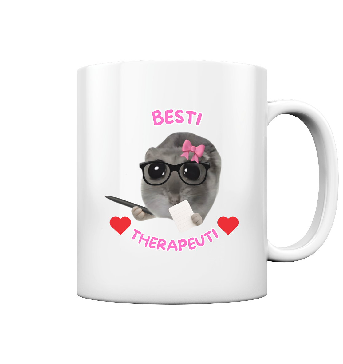 Besti Therapeuti mit Schleife und Notizblock - Tasse glossy