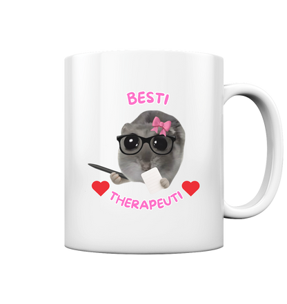 Besti Therapeuti mit Schleife und Notizblock - Tasse glossy