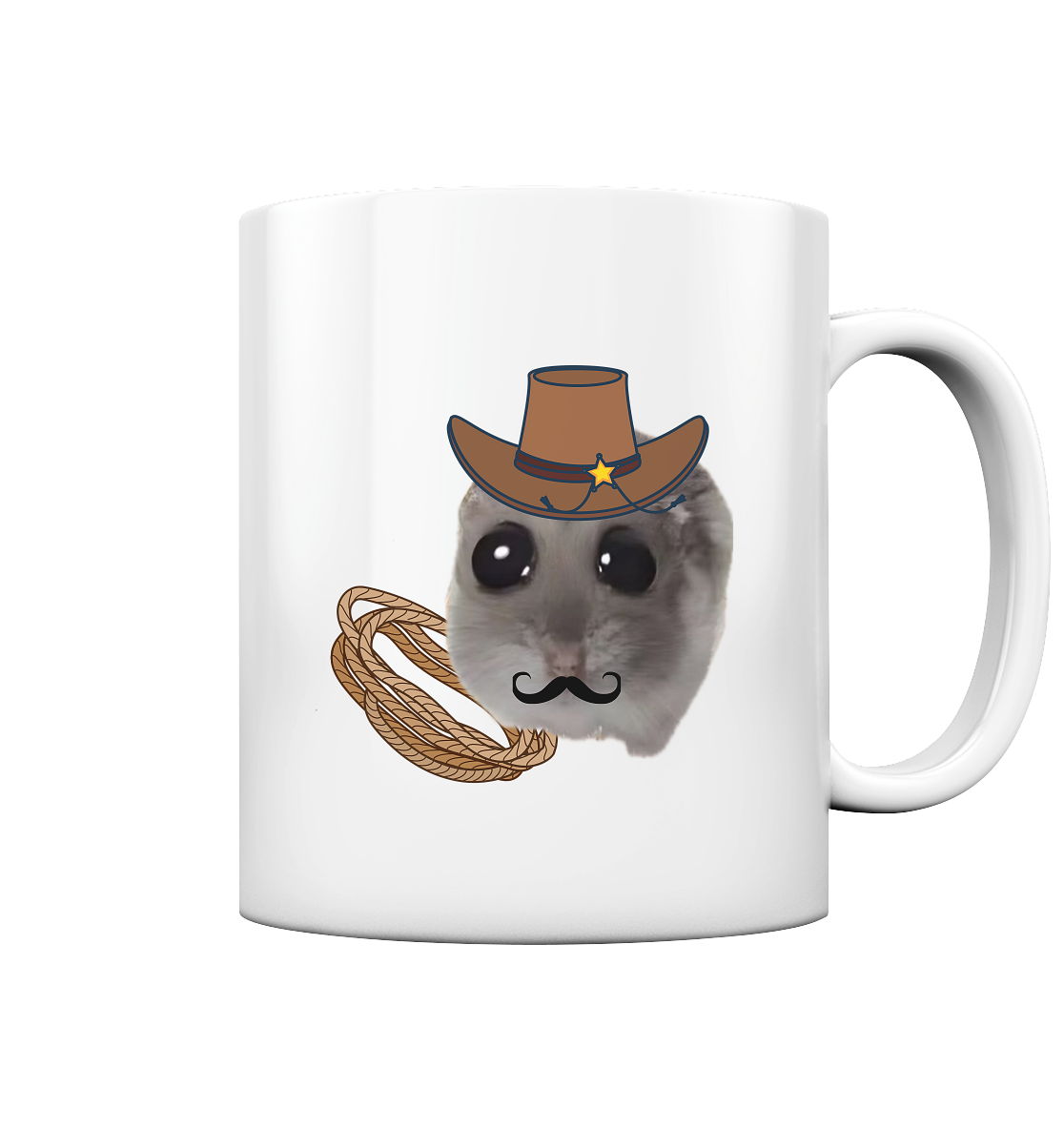 Cowboy Hamsti - Tasse glossy (einseitiger Druck)