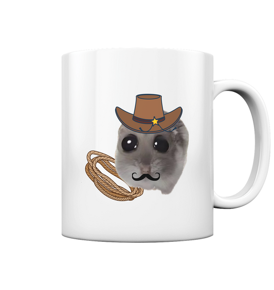 Cowboy Hamsti - Tasse glossy (einseitiger Druck)