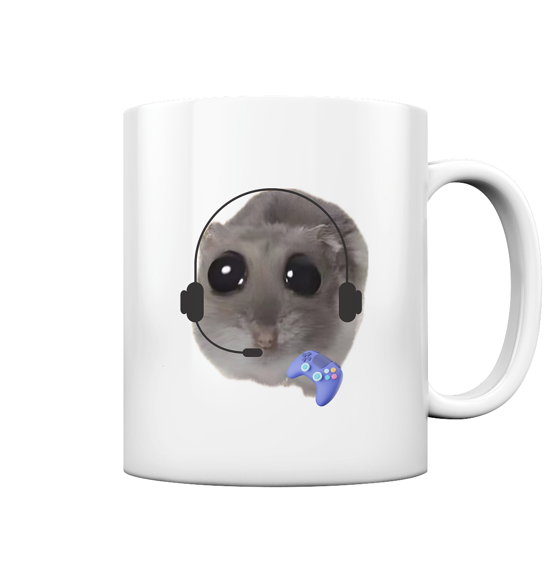 Gamer Hamsti - Tasse glossy (einseitiger Druck)