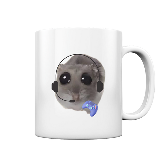 Gamer Hamsti - Tasse glossy (einseitiger Druck)