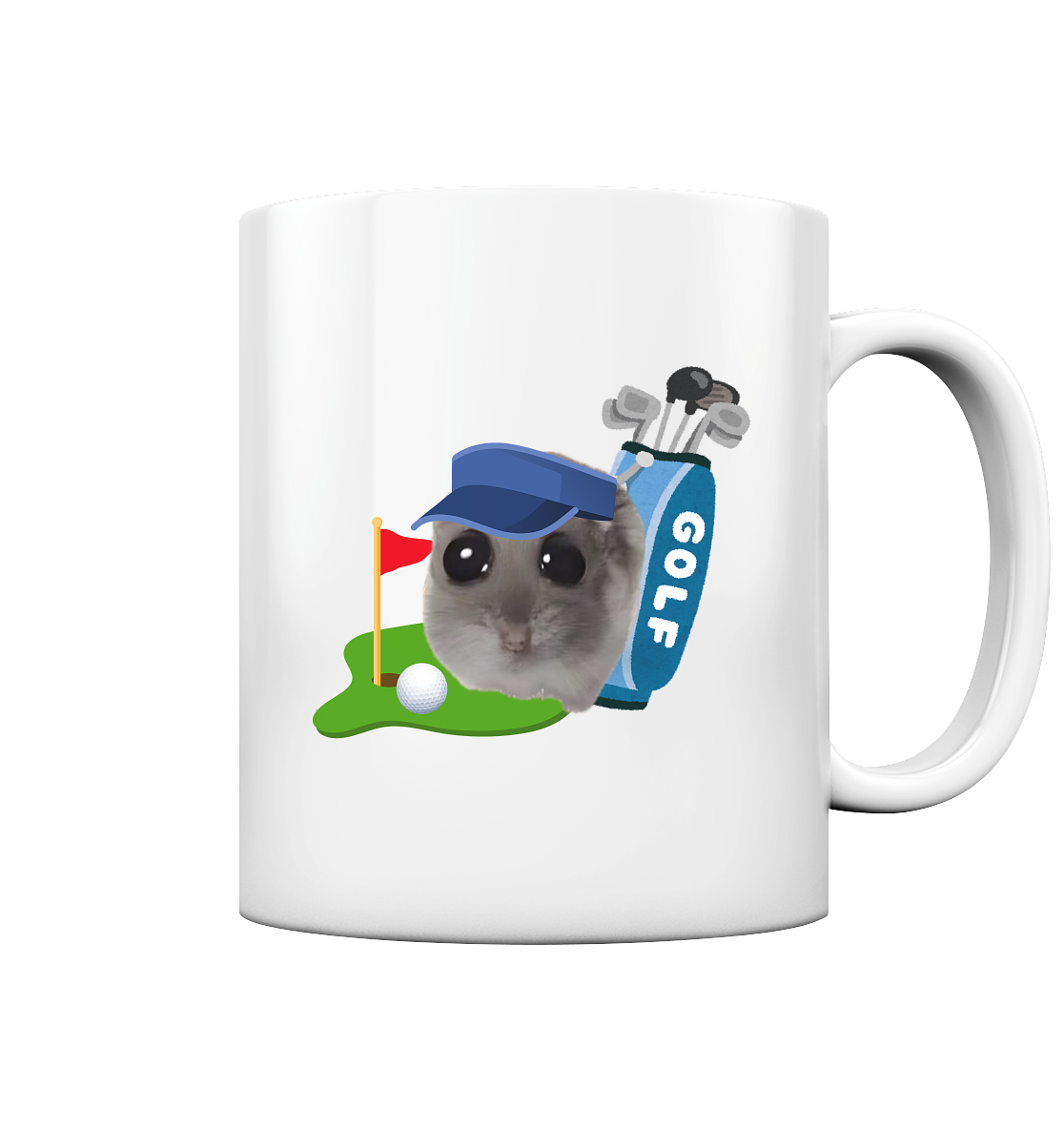Golf Hamsti - Tasse glossy (einseitiger Druck)