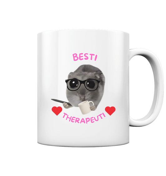 Besti Therapeuti mit Tasse - Tasse glossy