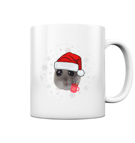 Weihnachts-Hamsti mit Schneeflocken - Tasse glossy