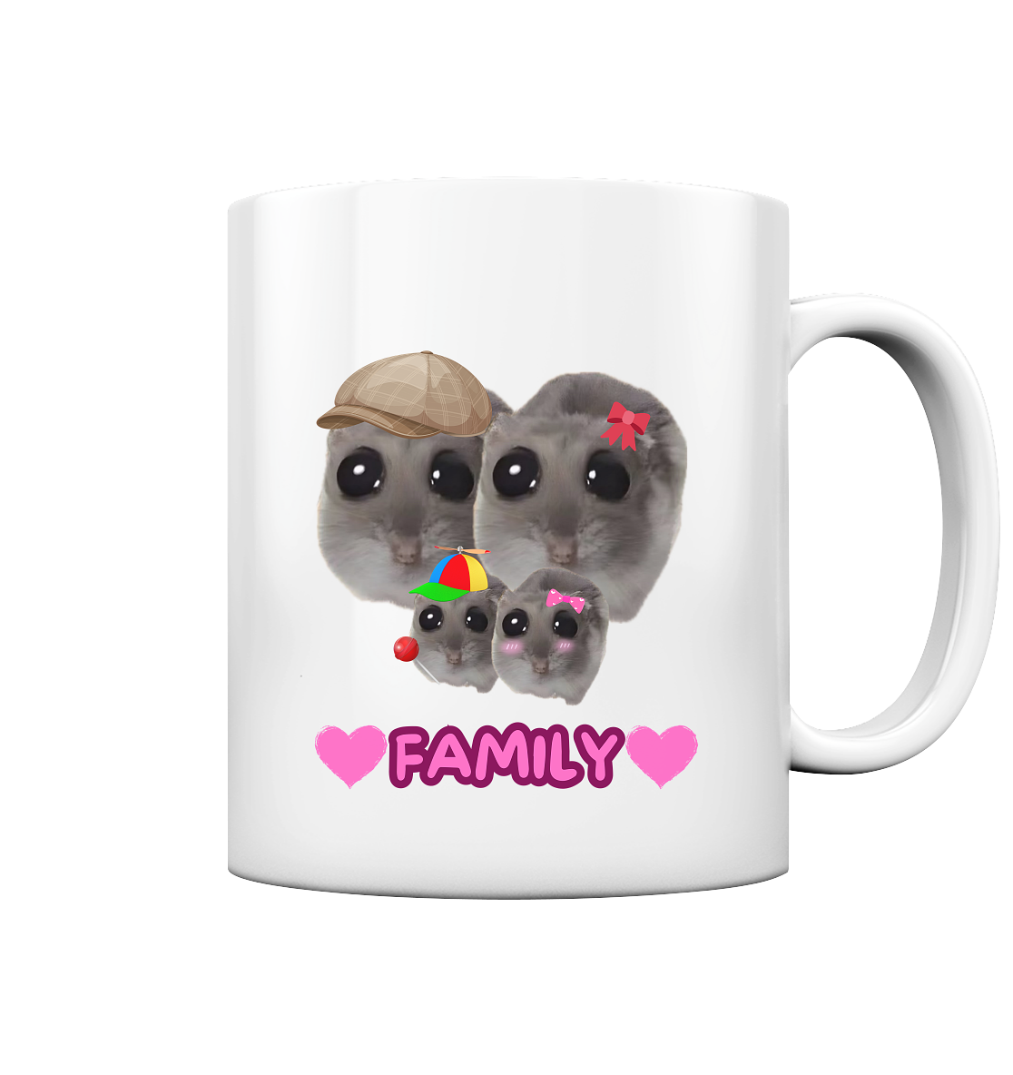 Family Hamsti - Tasse glossy (einseitiger Druck)