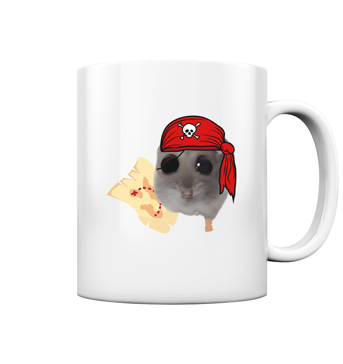Pirat Hamsti - Tasse glossy (einseitiger Druck)