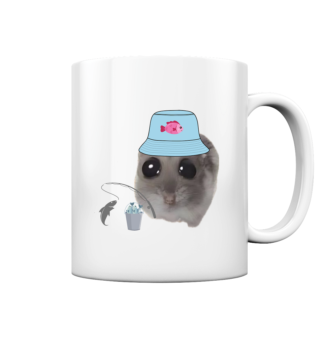 Angler Hamsti - Tasse glossy (einseitiger Druck)