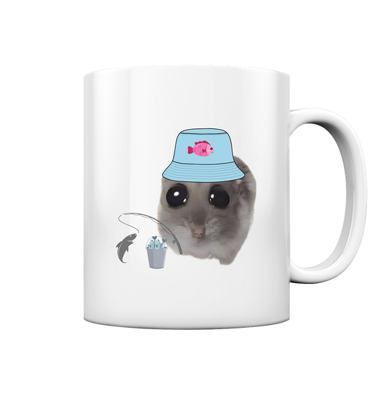 Angler Hamsti - Tasse glossy (einseitiger Druck)